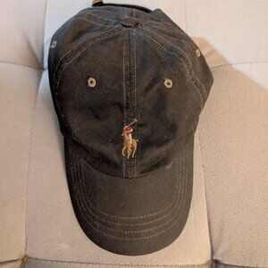POLO RALPH LAUREN Men's DYED Black Cotton Twill Chino Ball Cap Hat READ